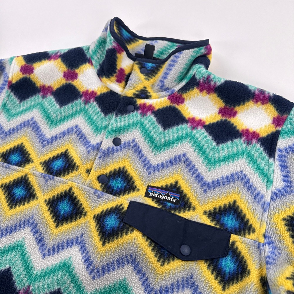 Patagonia Timber Twist Synchilla Snap T Fleece Pullover Womens XL Aztec 25455